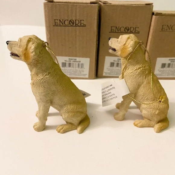 Russ Berrie Lot of  3 Encore Christmas Ornaments Yellow Labrador and Bone - Picture 3 of 9